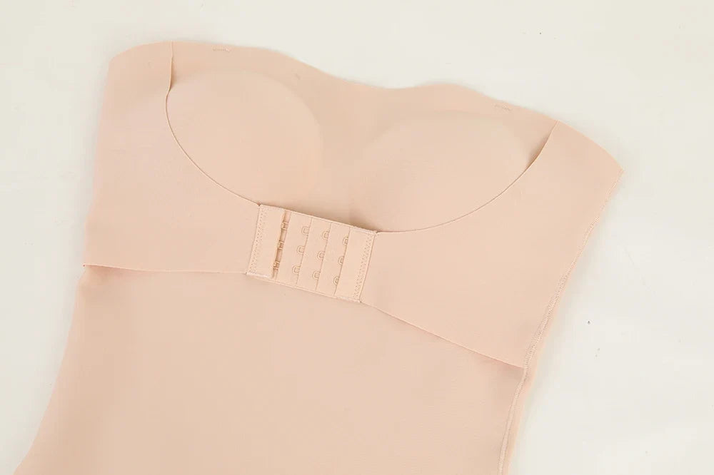 Large Size Strapless Thong Bodysuits Women Belly Control Full Body Shaper Adjustable Bust Removable Push Up Breast Underwear 4XL