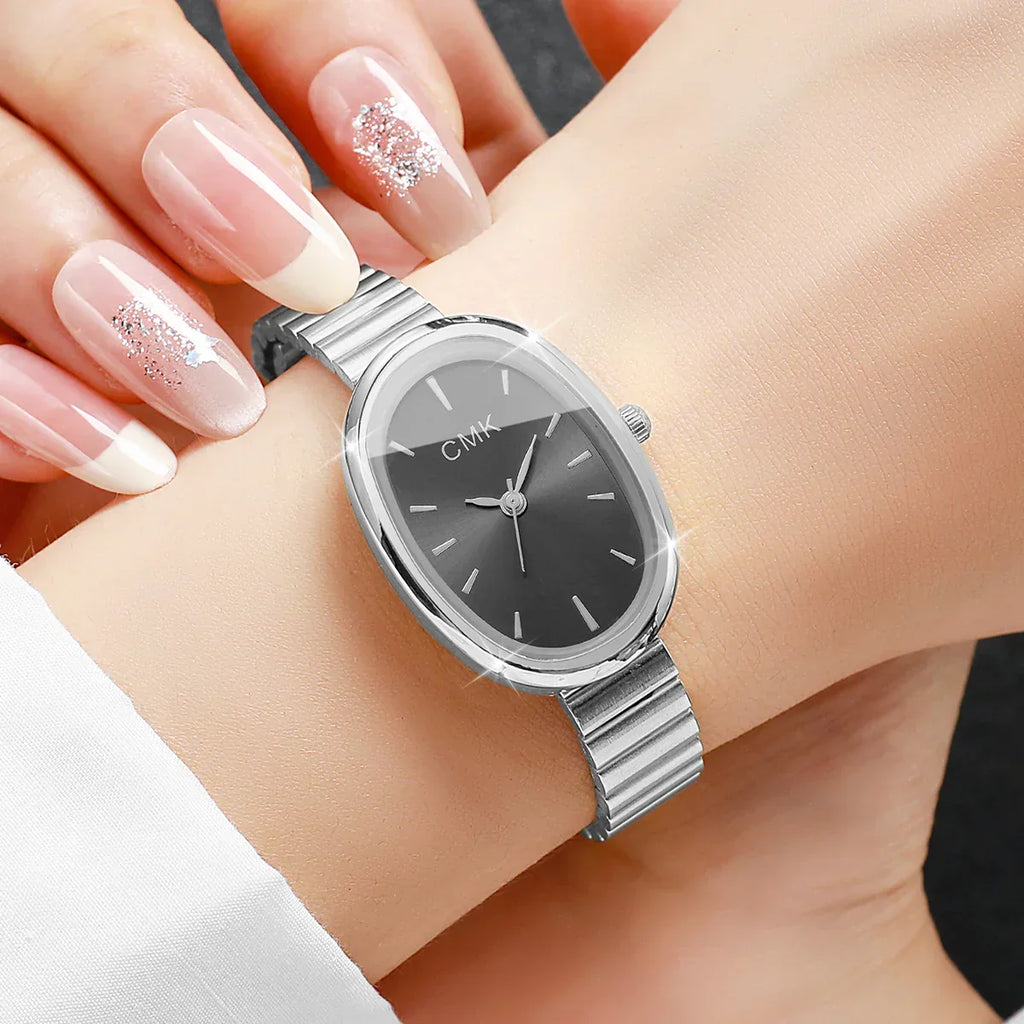 Fashion Oval Dial Women Watches Ultra-thin Strap Analog Quartz Wristwatch Girls Clock Reloj Mujer（Without Box）