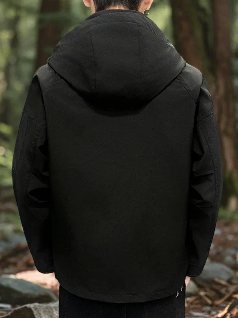 New Waterproof Jacket Men Outdoor Softshell Zip Up Hooded Jacket Windbreaker Hiking Camping Coat Lightweight Spring Autumn Coats