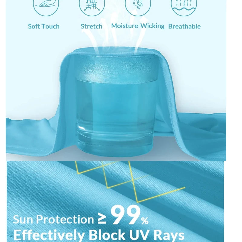 Summer Sun Protection Men's Shirts Uv Spf Upf 50+ Tops Quick Dry Long Sleeve Stretchy Men Shirt Outdoor Running Fishing