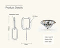 1.4mm Moissanite Paperclip Link Earrings for Women Silver 925 D Color Lab Diamond Huggie Hoop Earrings 2024 Trend Jewelry