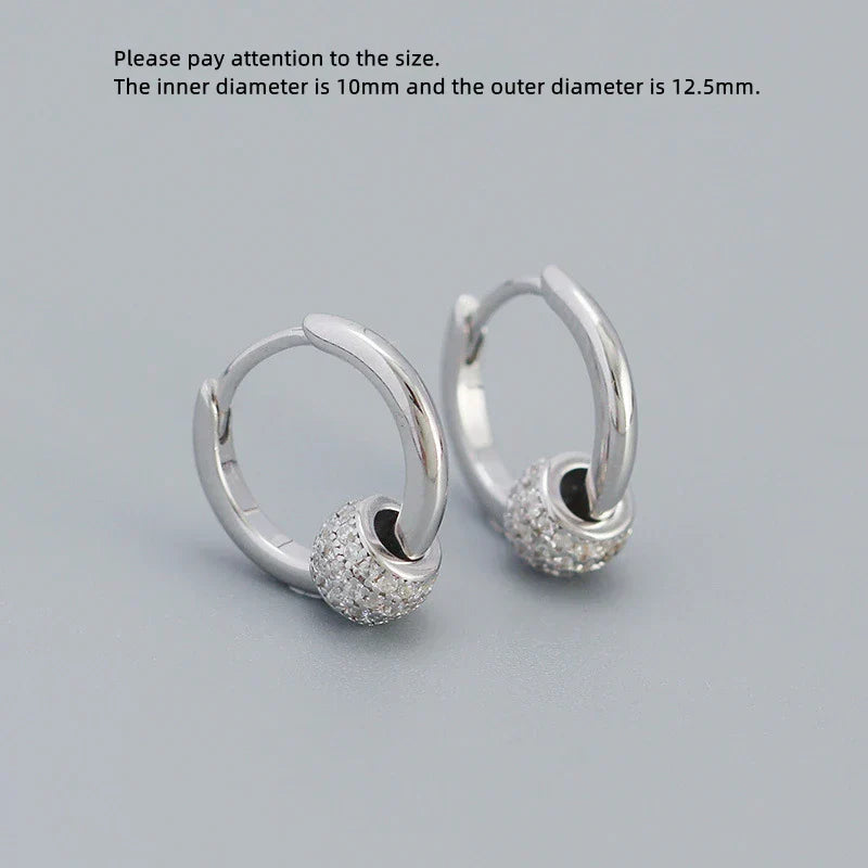 925 Sterling Silver Earring Zircon Sun Flower Ear Ring Geometric Style Water Drop Ear Bone Cute Temperament Woman Girl Ear Jewel