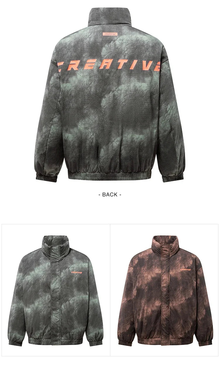 Down Jacket Men 2026 Winter New Fashionable Gradient Printing Thick Outerwear Trendy Individual Oversize Down Jacket