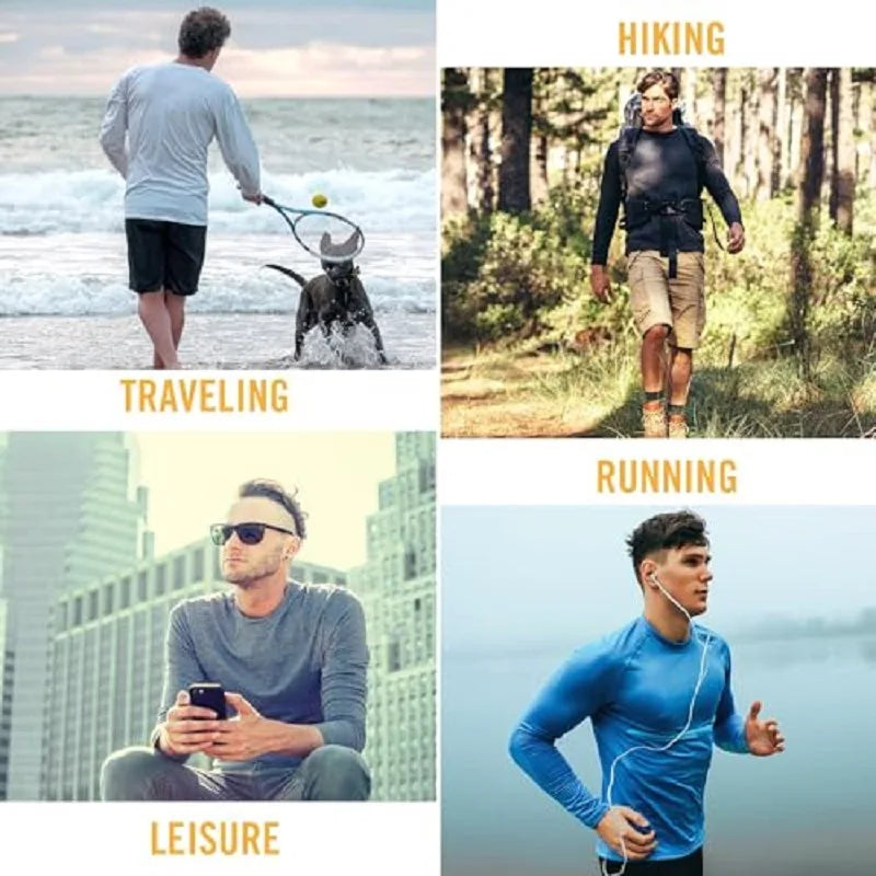 Men's Sun Protection Shirts UV SPF UPF 50+ Long Sleeve Rash Guard Fishing Running Quick Dry Lightweight Sports Running Shirt