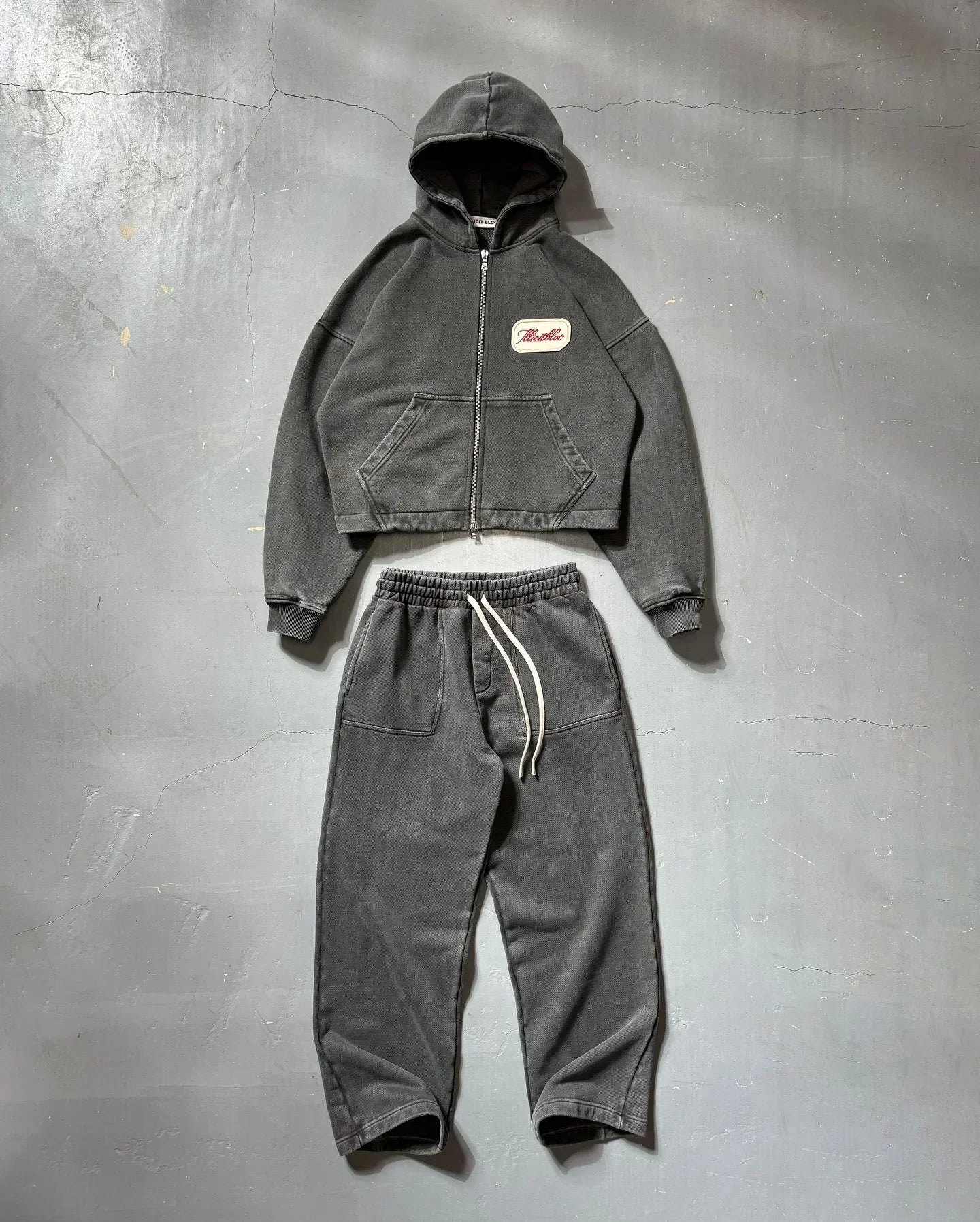 American street solid color casual wear cotton comfortable oversized sweatshirt men two-piece Harajuku jogging pants sportswear