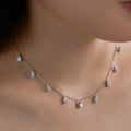 Dainty Full Marquise Pear Cut Moissanite Pendant Necklaces Women s925 Silver All Lab Diamond Stacking Party Neck Chain Gift