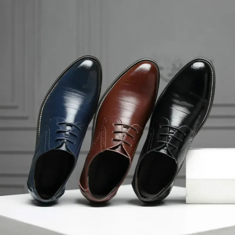 Men's Classic Leather Dress Shoes – Fashionable Formal Footwear for Office & Events