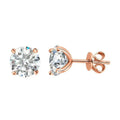 4-prong Set Brilliant Cut Moissanite Stud Earrings 925 Sterling Silver D Color VVS1 Solitaire Diamond Ear Studs with Certificate