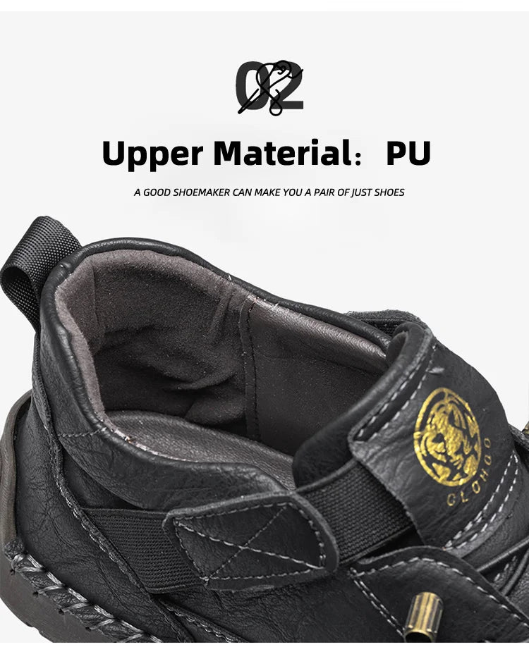 Handmade Men's High-Top Sport Casual Boots Breathable Outdoor Wear with Extended Size Options Classic Ankle Boots