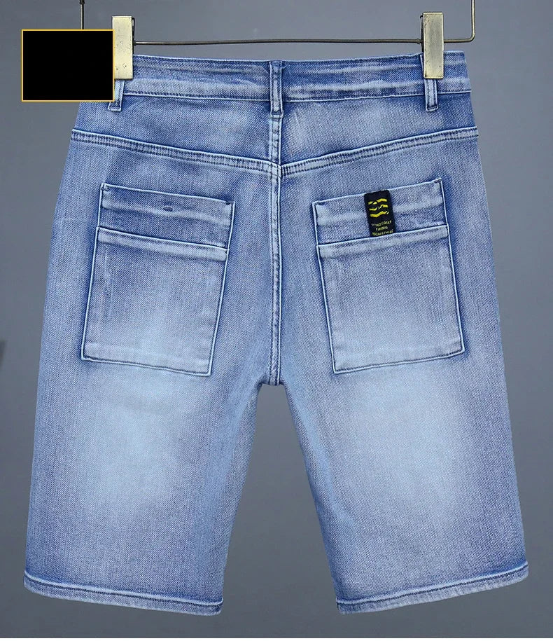 Men's Straight Casual Denim Shorts Simple Solid Cargo Slim Jeans Comfortable Breathable Bermuda Short Pants Summer 2025 Y2K