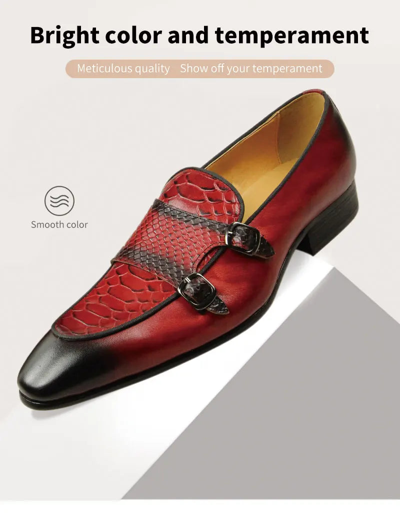 New Summer Pointed Toe Crocodile Print Loafers Leather Shoes for Men's Classic Casual Fashion Wedding Luxury Leather Shoes Gift