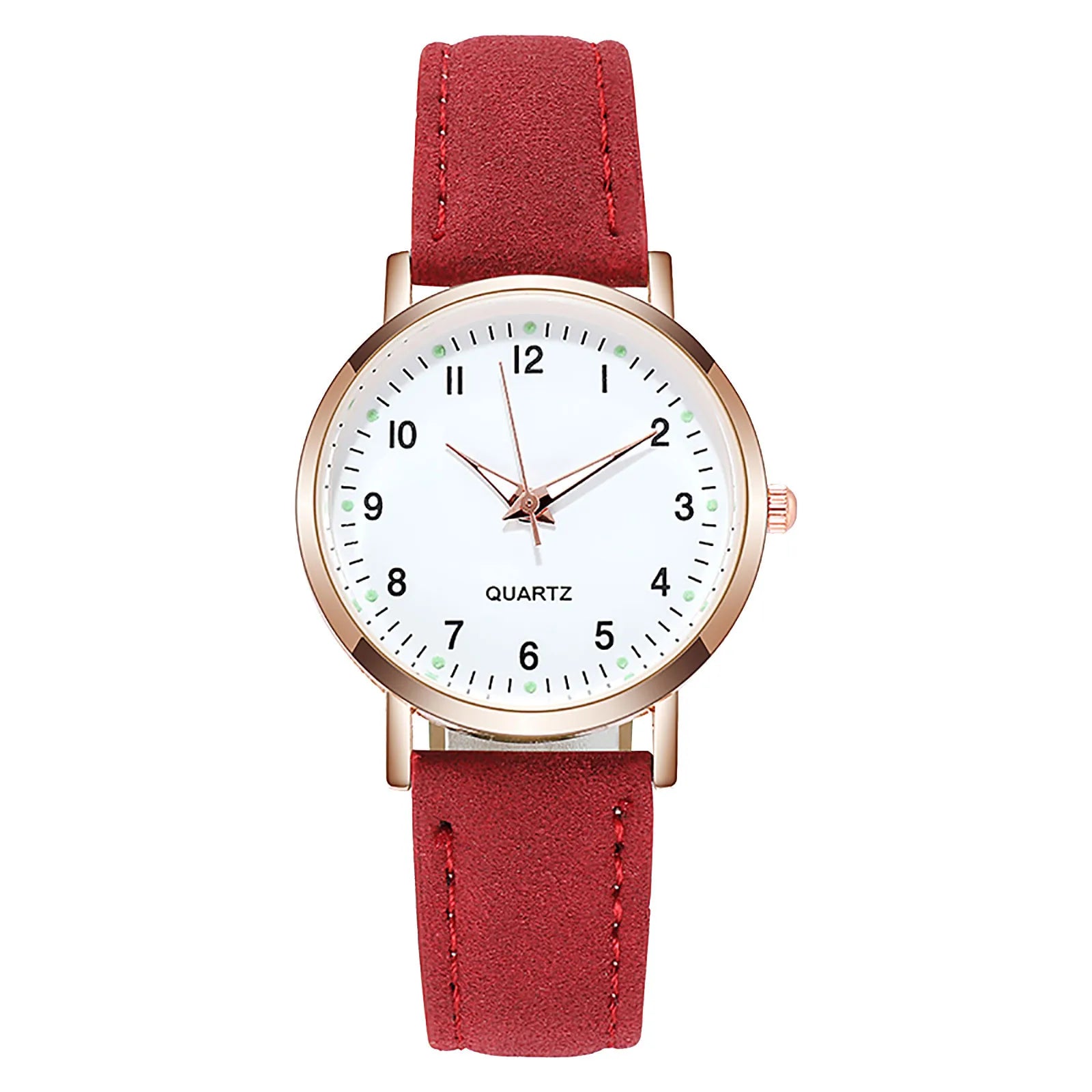 Ladies Diamond-Studded Luminous Retro Female Watch Leather Belt Quartz Watch Women Simplicity Casual Decoration Wristwatches