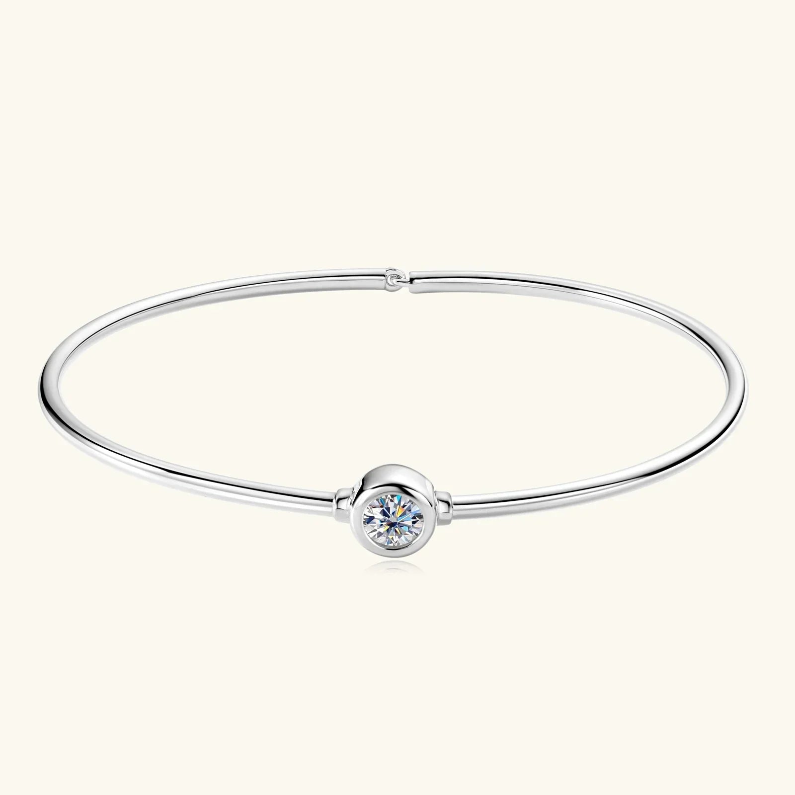 0.5CT Moissanite Bangle Bracelet 18K Gold Plated 925 Sterling Silver Classic Bangle Bezel Set Diamond Bracelet for Women Gifts