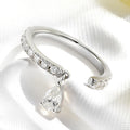 0.5CT Pear Cut All Moissanite Ring for Women Girlfriend Gifts Luxury Jewelry Lab Diamond Wedding Band 925 Sterling Silver