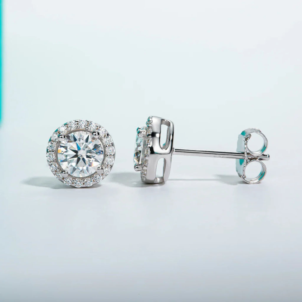 1cttw D Color Round Cut Moissanite Diamond  925 Sterling Silver Stud Earrings For Woman Jewelry Wholesale