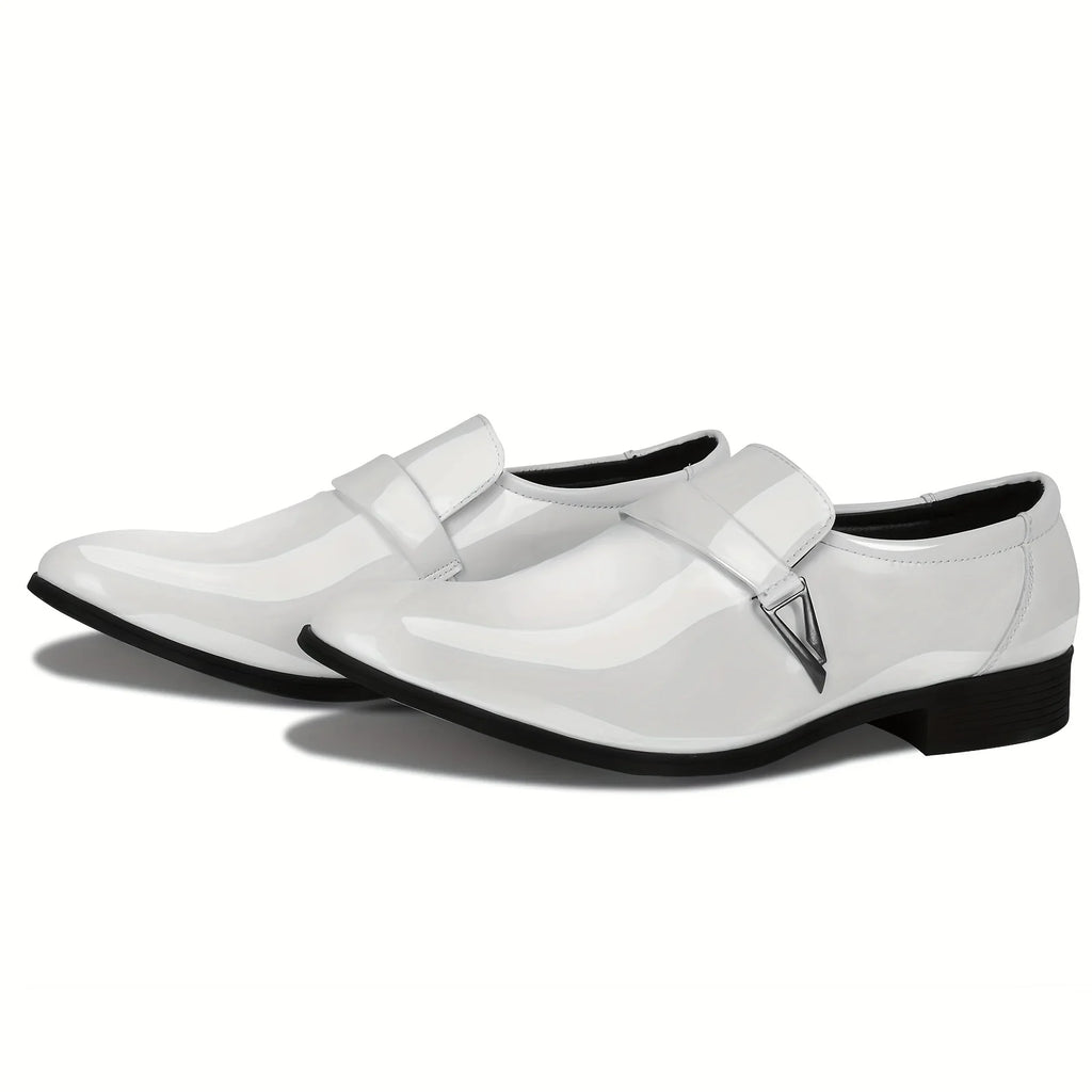 Men's Pointed Toe Tuxedo Casual Shoes – Slip-On Dress Shoes Black/Brown EU 40–48