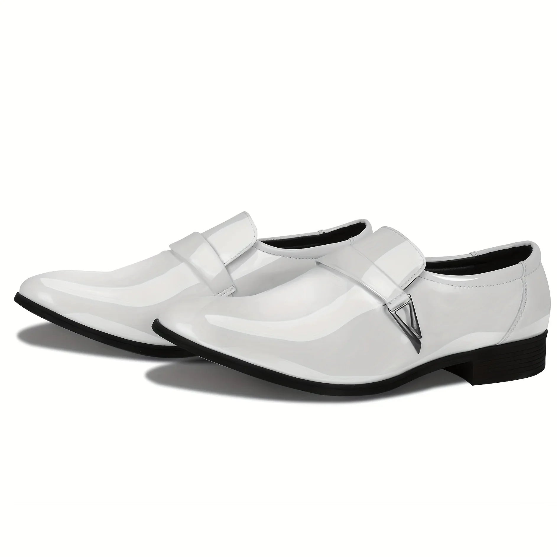 Men's Pointed Toe Tuxedo Casual Shoes – Slip-On Dress Shoes Black/Brown EU 40–48