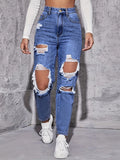 Women High Waist Straight-crotch Loose Slim Pants