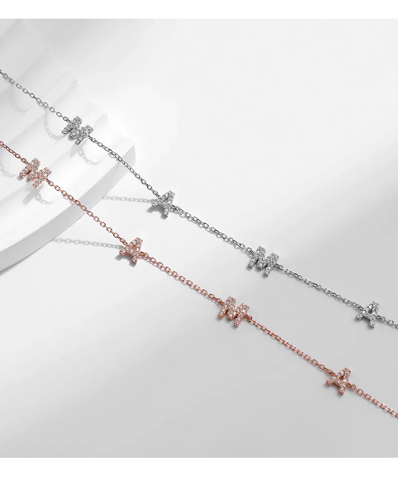 925 Sterling Silver Classic Letters MAMA Pendant Necklaces Rose Gold Color Link Chain For Women Jewelry Christmas Gifts