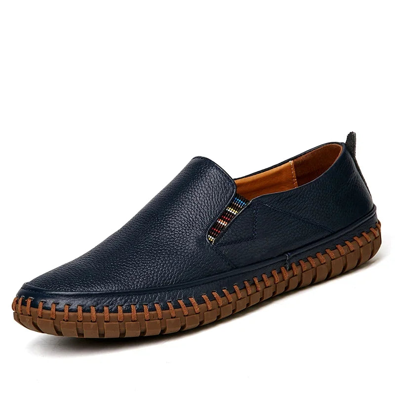 New Plus Size 49 50 Men Loafers Soft Moccasins Fashion Soft Spring Autumn Genuine Leather Shoes Men Casual Flats Driving Shoes