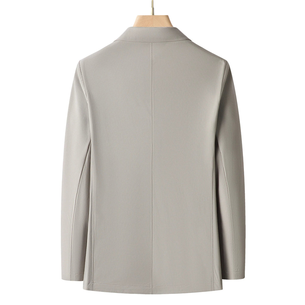 Minimalist Men Casual Blazer Ice Silk Nylon Spandex Seamless High Stretch Sun Protection Cooling Summer Breathable Tech Jacket