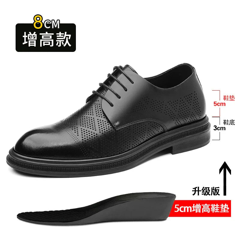 Mens Black Leather Shoes Autumn British Style Formal Business Footwear Low Top Commute Style Dress Shoes For Suits