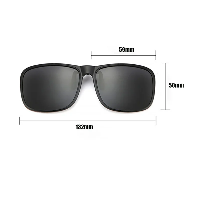 KLASSNUM Clip Polarized Sunglasses Square Men Clip On Glasses Flip-up Frames Sunglasses Covers Blue Night Vision Color Lens 2025