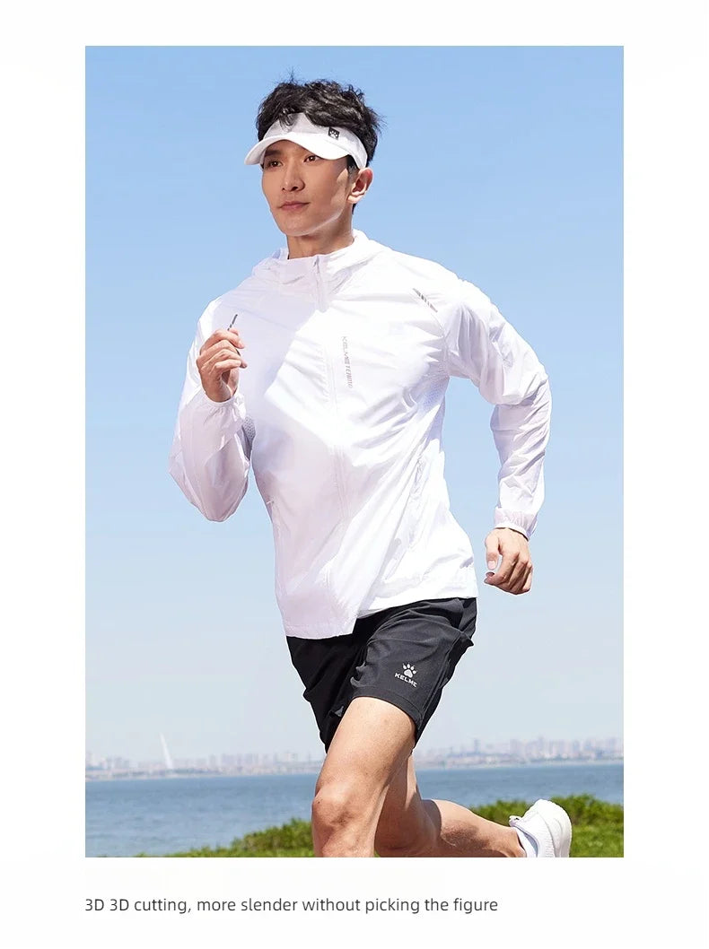 running sunscreen clothing men summer breathable hooded thin jacket UV UPF50 skin coat pair
