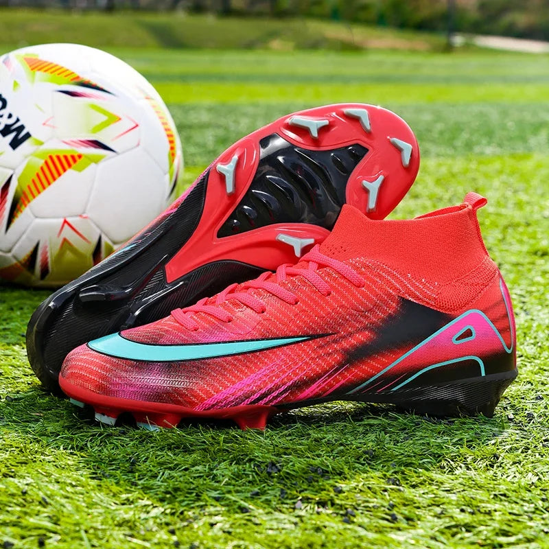 New Men Football Boots Training Shoes FG Ultralight Soccer Shoes Outdoor Drop Shipping Soccer Cleats Non-Slip Long Spikes