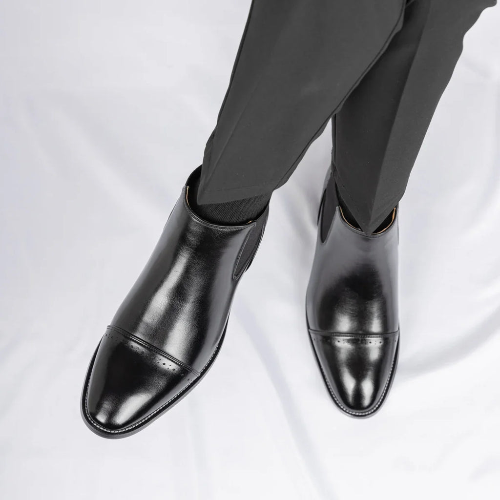 2025 Retro Men's Solid Color Pointed Business  Boot  Comfortable Wedding  Party Shoe Breathable  And  Anti-Slip Ankle Boots
