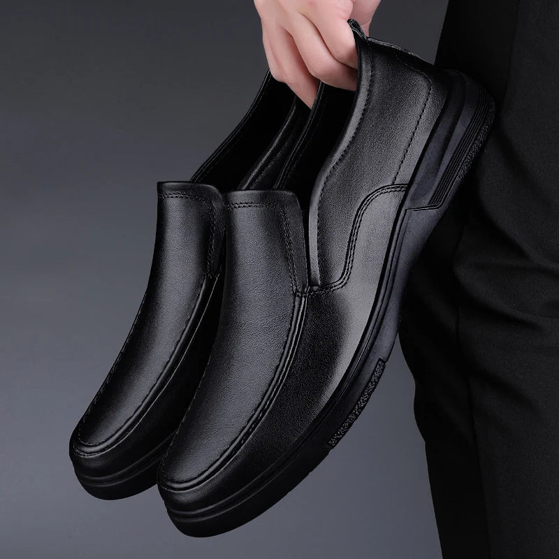 Genuine Leather Men Loafers Handmade Mens Casual Shoes Business Dress Flats Breathable Moccasins Luxury Brand Man Driving Shoes