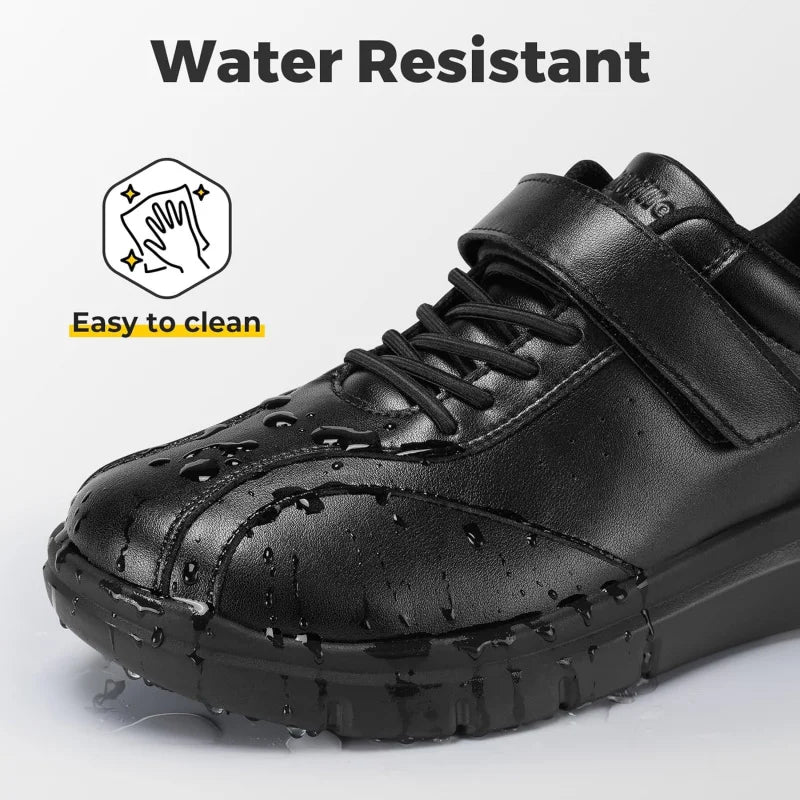 Men Wide Walking Shoes Casual Oxford Shoe Comfortable Lightweight Arch Support Non-Slip Leather Business Sneakers
