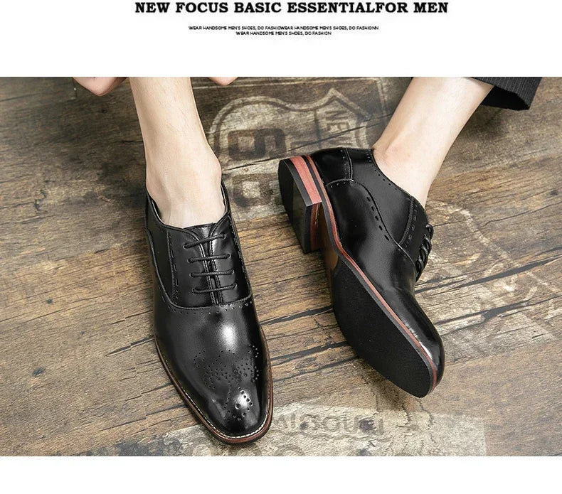 High Quality Leather Business Formal Shoes 2026 Classic Italian Casual Dress Shoes Men Elegant Office Formal Oxford Shoes