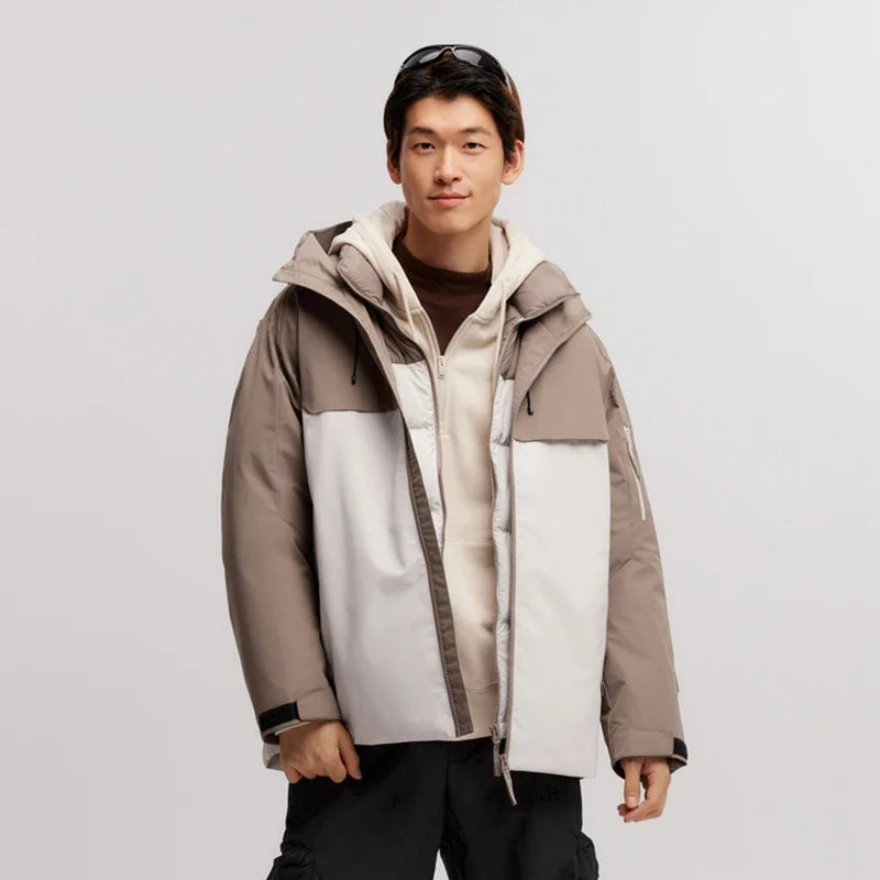 Down Jacket Men Three-in-One Two-Piece Set 2024 New Winter Four-Proof Outerwear Down Jacket