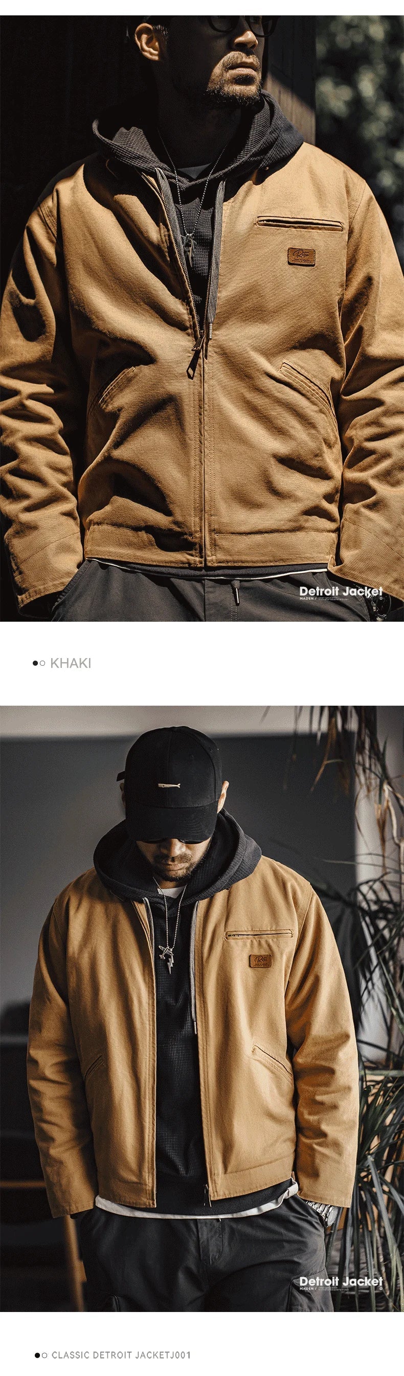 Retro Interstellar Same Style J001 Jacket Canvas Detroit Hunting Jacket Heavyweight Pocket Work Jacket Lapel Collar Coat