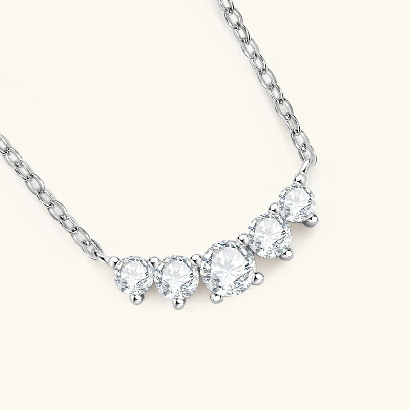 Moissanite Pendant Necklace 925 Silver Original Certified Chain For Women Exquisite Cluster Necklaces Anniversary Jewelry