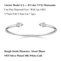 2-Stone 0.8ct Pear Cut Moissanite Cuff Bangle 925 Silver Open Hand Chain Bracelet Adjustable Diamond Jewelry For Women Gift