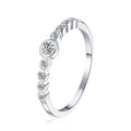Full Moissanite Ring Engagement Rings for Women 925 Sterling Silver with White Gold Plated Wedding Promise Eternity Band