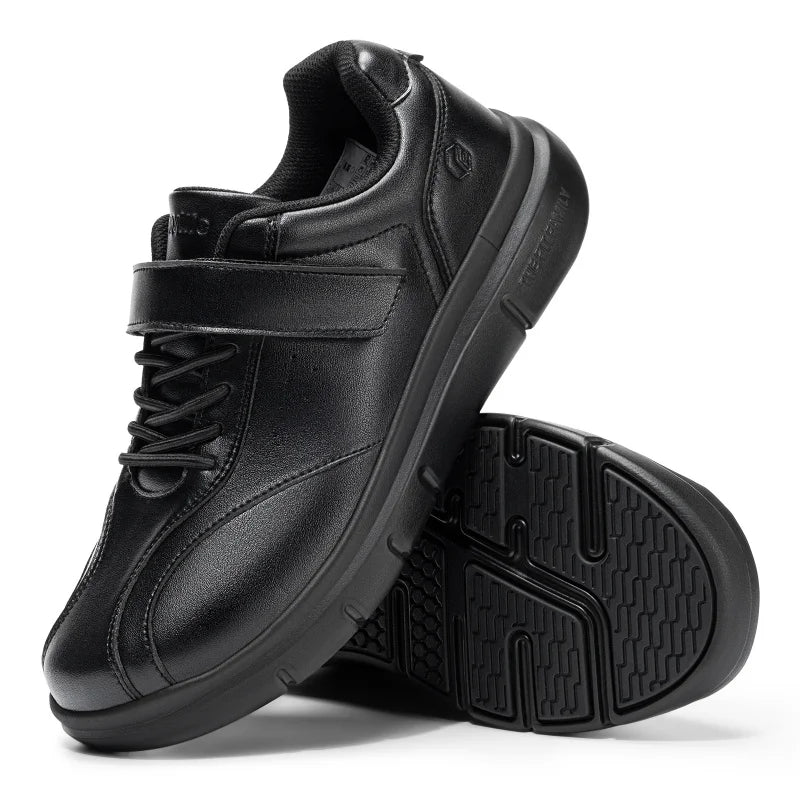 Men Wide Walking Shoes Casual Oxford Shoe Comfortable Lightweight Arch Support Non-Slip Leather Business Sneakers
