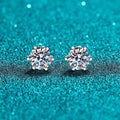 0.2ct 0.5ct 1ct 2ct  Moissanite Stud Earrings For Women Screw Thread Ear Studs 925 Sterling Silver Earring Fine Jewelry