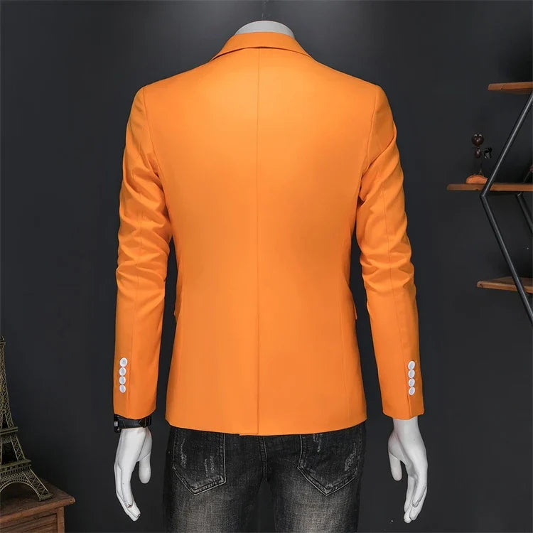 15-color boutique fashion suit 6XL men's slim groom wedding suit jacket business office suit casual solid color suit jacket