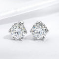 8mm D Color 2.0 Carat 100% Moissanite Stud Earrings for Women Screw Thread Ear Studs 925 Silver Jewelry Pass Diamond Test