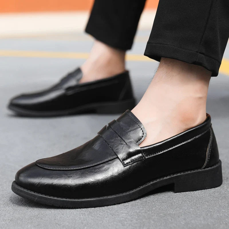 Mens Casual Leather Shoes Comfortable Slip on Loafers Leather Dress Shoe Classic Business Footwear zapatos para hombre chaussure