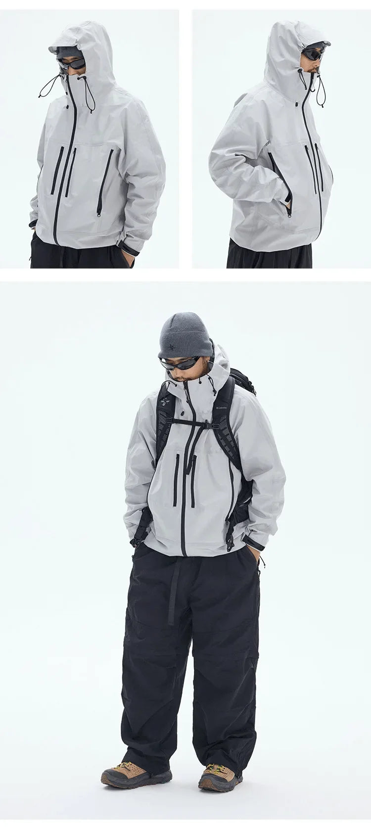 TripleGuard HardShell Sealed Outdoor Waterproof Jacket - Premium Multi-Pocket Heavy-Duty Mountain Utility Workwear Unisex