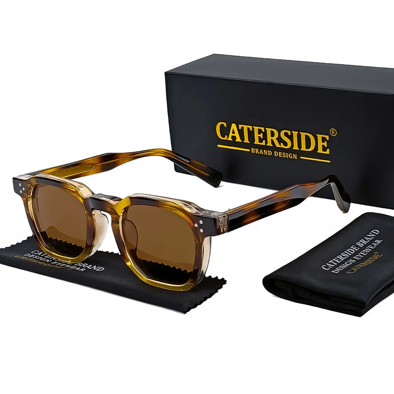 نظارات CATERSIDE الشمسية الجديدة ريترو بانك للرجال بتصميم مربع شخصي نظارات نسائية عصرية للحفلات هدية مهرجان قطعتين