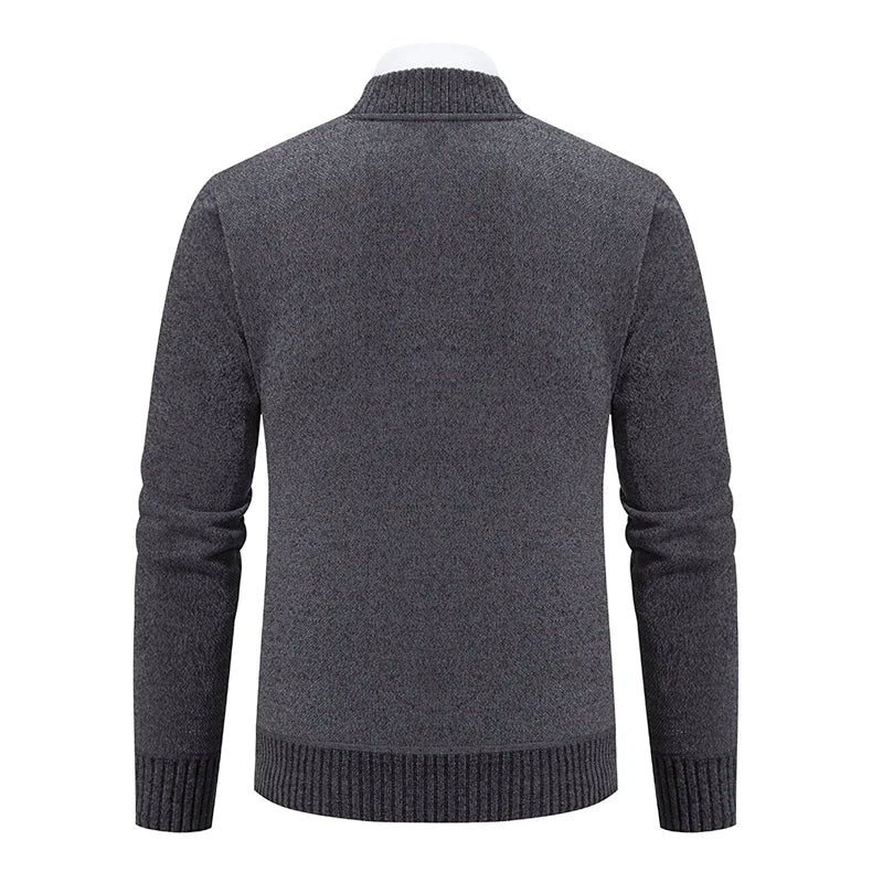 2023 Knitwear Spring and Autumn Men's Stand-up Collar Thick Warm Cardigan Sweater Winter Loose Casual Coat