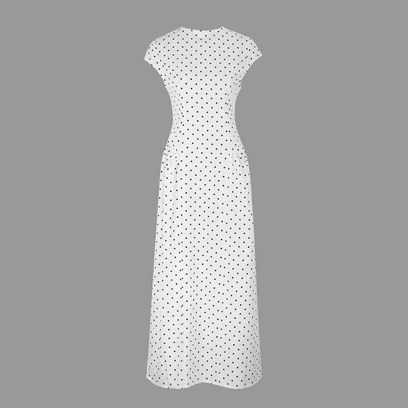 Women New Long Dresses Summer Elegant Upgraded Version Casual Polka Dots Party Dress Graceful Holiday Casual Slim Female Dresses