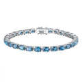 Pure 925 Sterling Silver Women's Hand Bracelets 100% Real Gemstone Natural Topaz Peridot Amethyst Gem Fine Jewelry