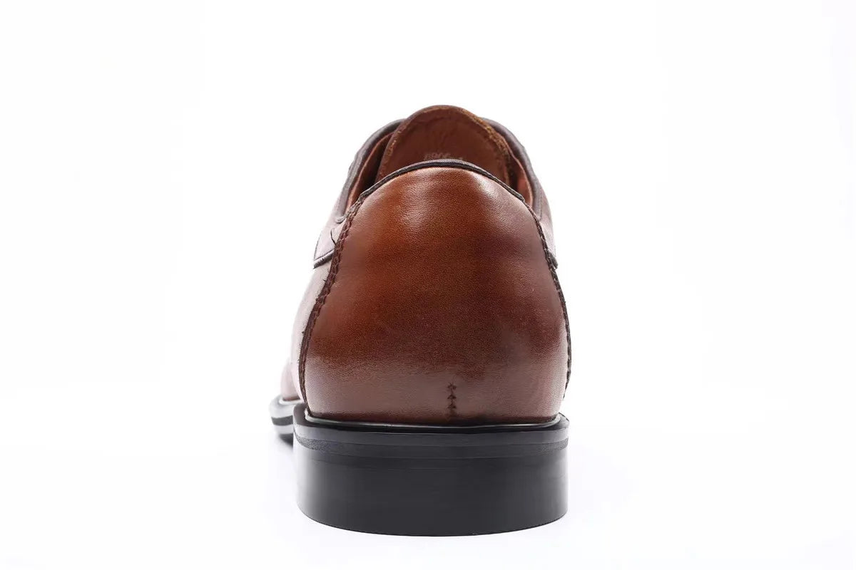 Spring Autumn Soft Square Toe Lace Up Dress Shoes Man High Quality Fashion Cowhide Elegant and Classic 39 Social Shoe for Men