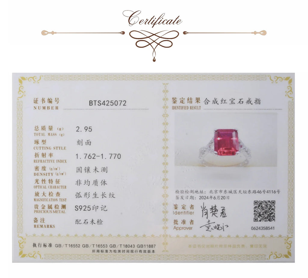 4.16ct Created Red Ruby 925 Sterling Silver Wedding Engagement Promise Ring for Women Fashion Party Jewelry Gift